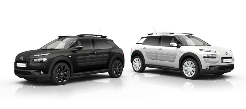 Novas versões Citroën C4 Cactus preto e branco com caixa automática de seis velocidades