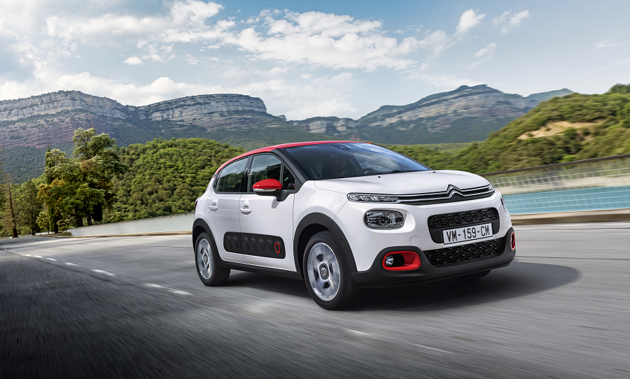 Novo Citroën C3 branco e vermelho