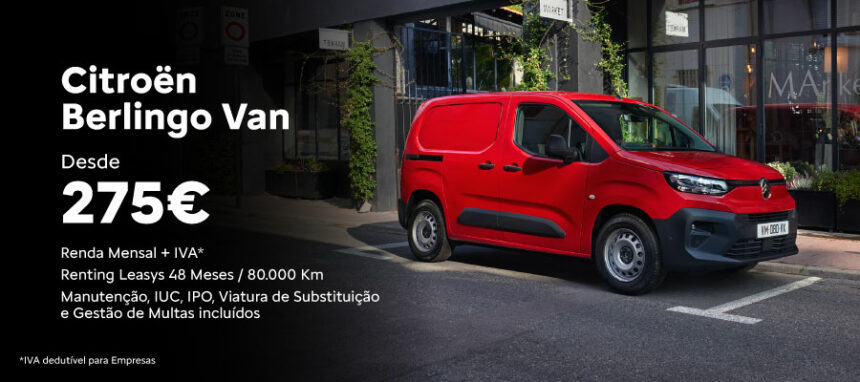 Novo Citroën Berlingo Van desde 275€/mês + IVA*