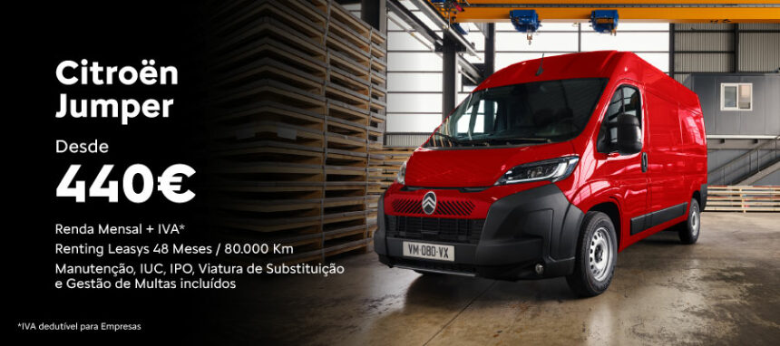 Novo Citroën Jumper desde 440€/mês + IVA*