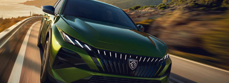 Grelha frontal com emblema Peugeot iluminado