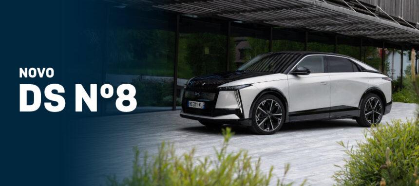 Novo DS Nº 8 a partir de 44.900€ + IVA* ou 580€/mês + IVA*